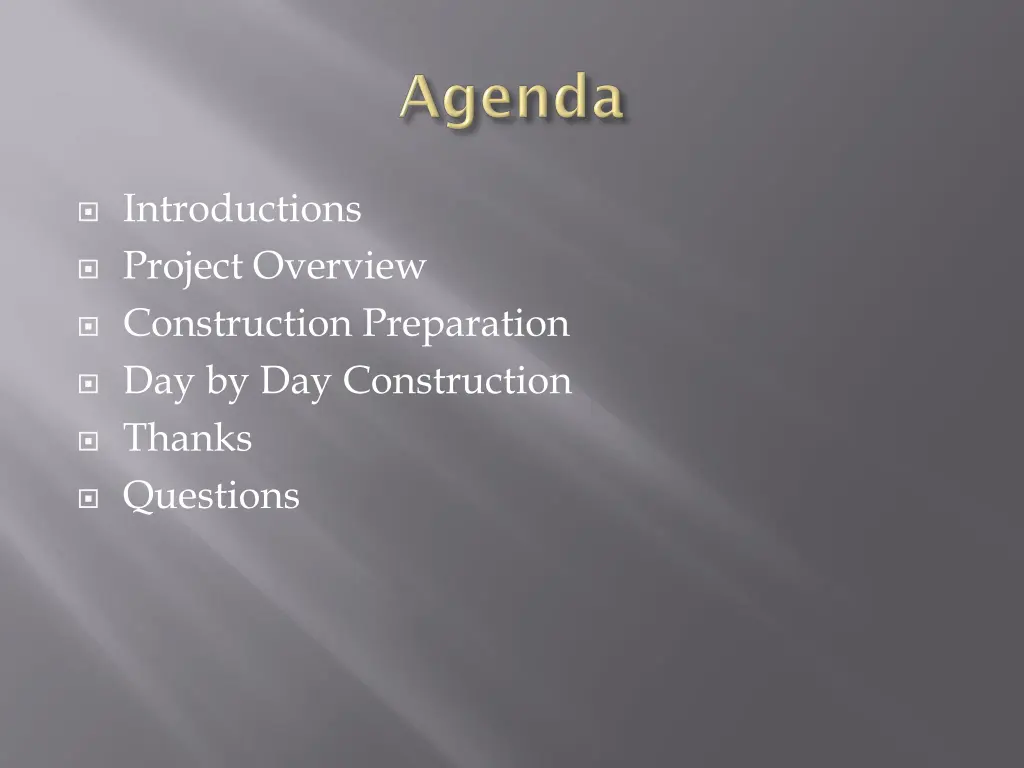 introductions project overview construction