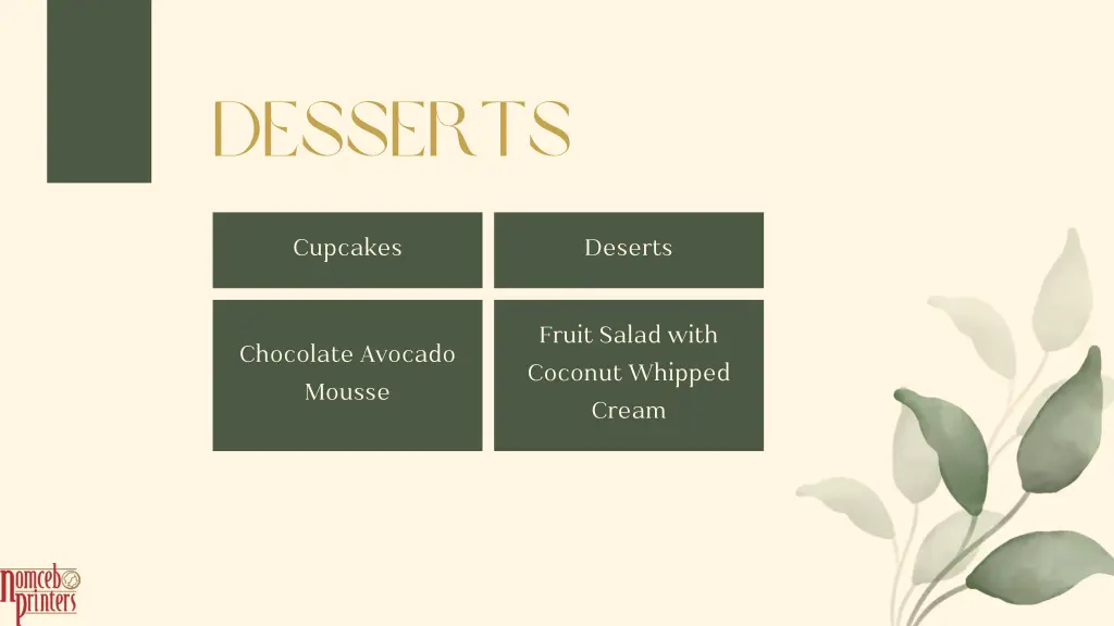 desserts