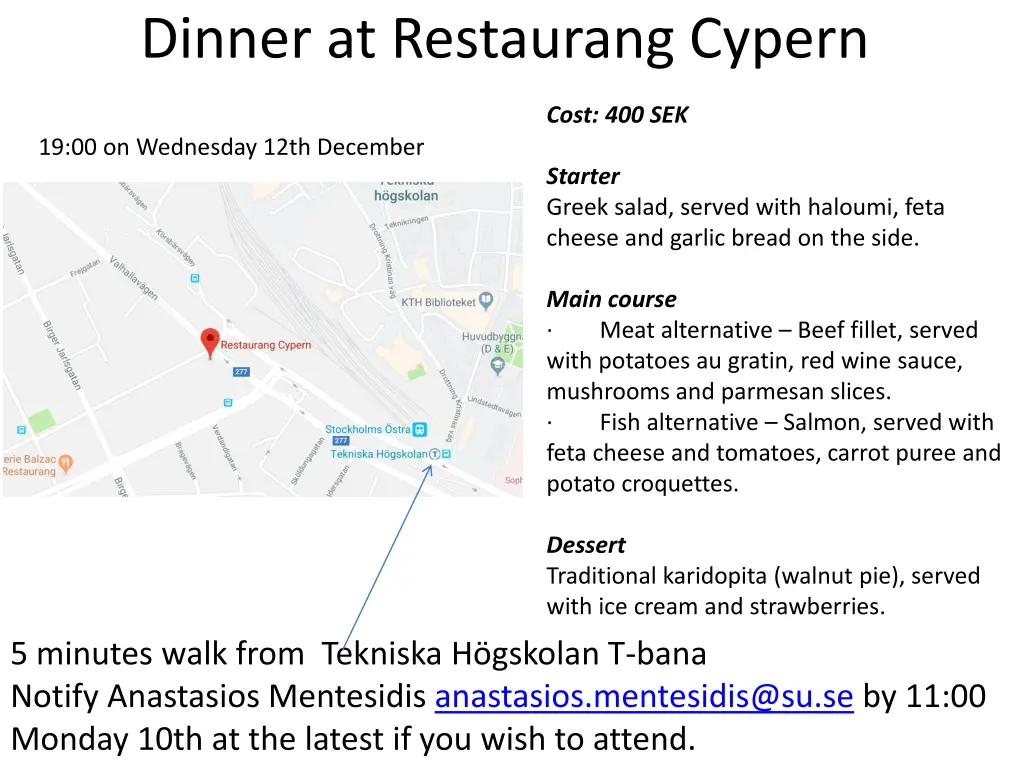 dinner at restaurang cypern