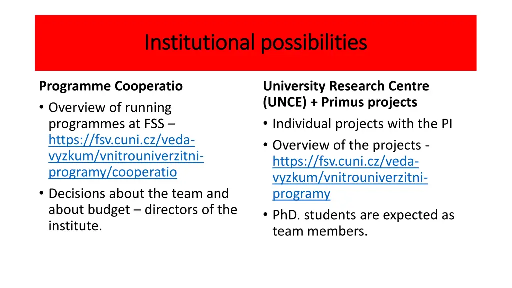 institutional institutional possibilities 1