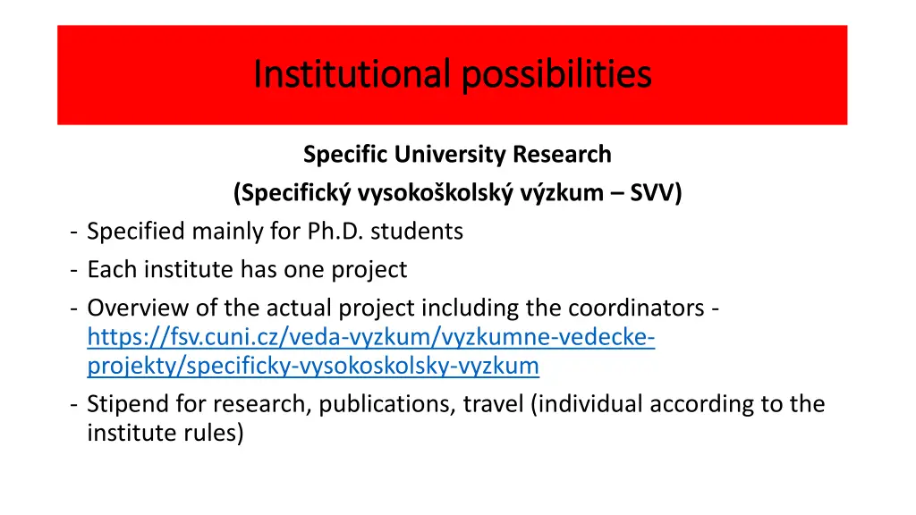 institutional institutional possibilities