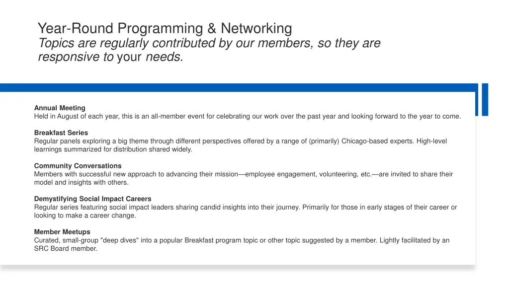 year round programming networking topics