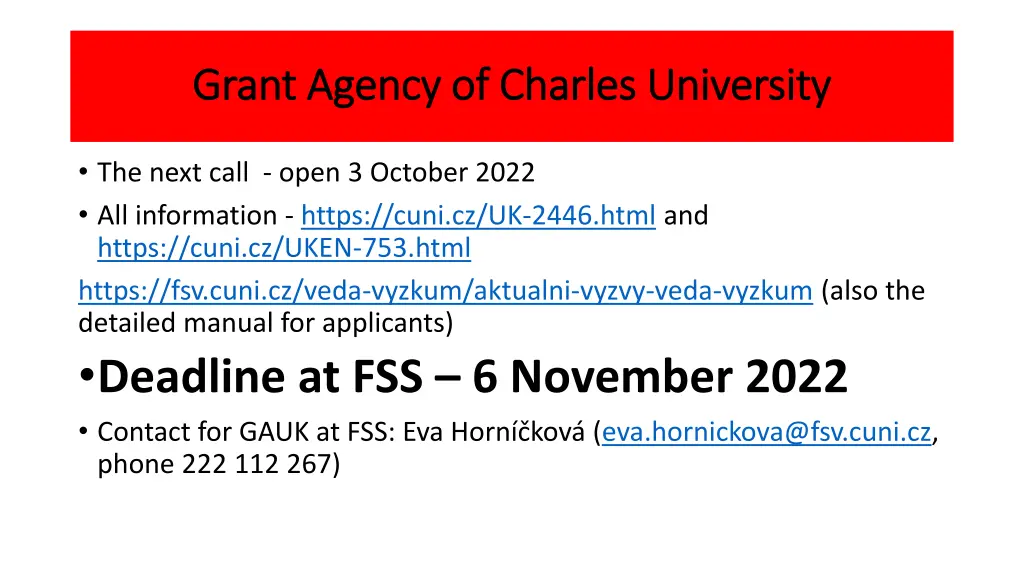 grant agency of charles university grant agency 1