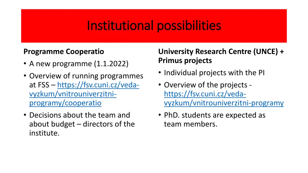 institutional institutional possibilities 1