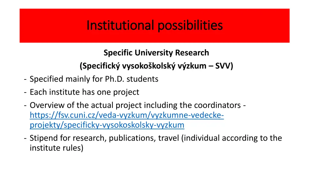 institutional institutional possibilities