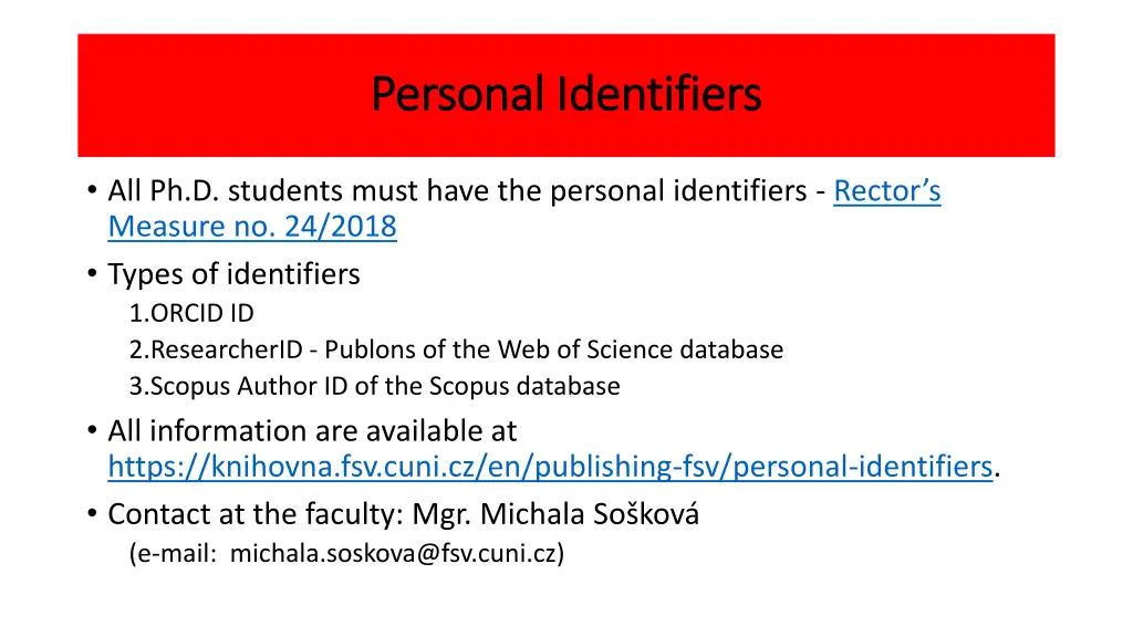 personal personal identifiers identifiers