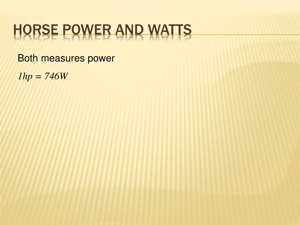 horse power and watts