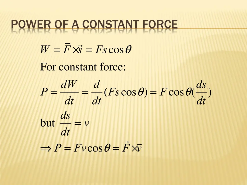 power of a constant force