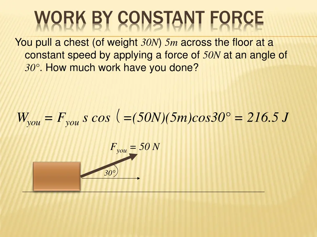 work by constant force 1