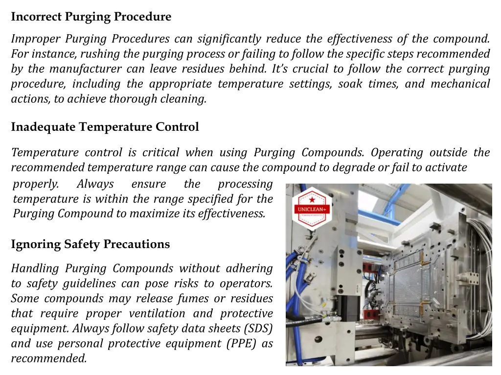 incorrect purging procedure