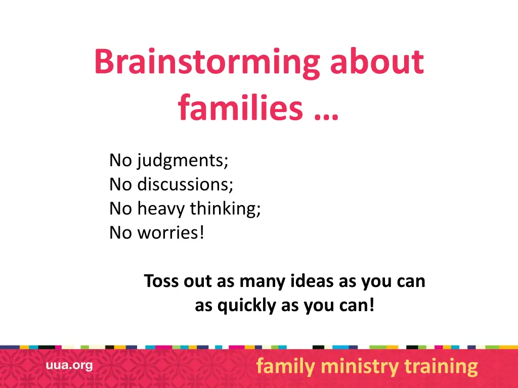 brainstorming about families
