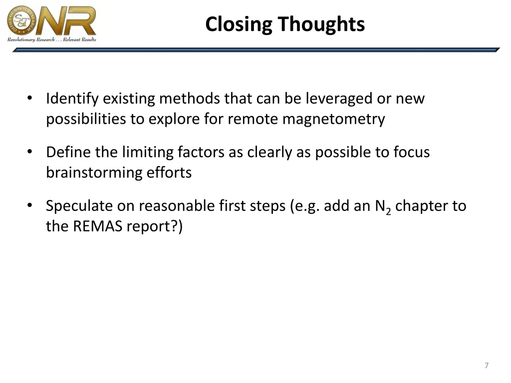closing thoughts