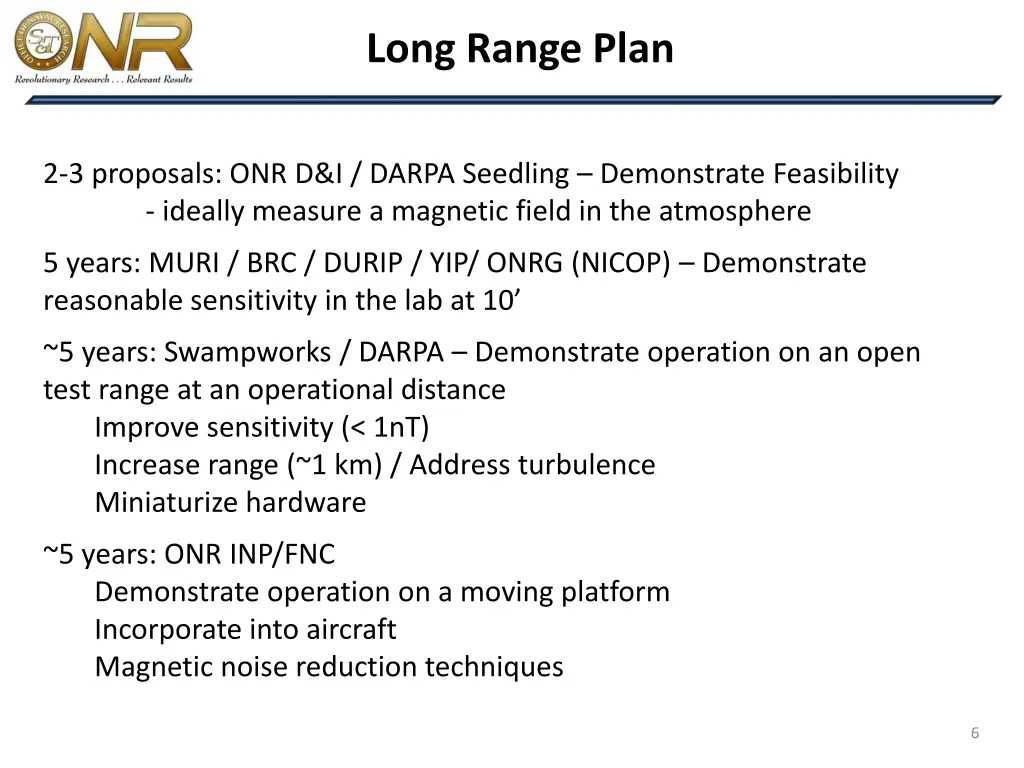 long range plan