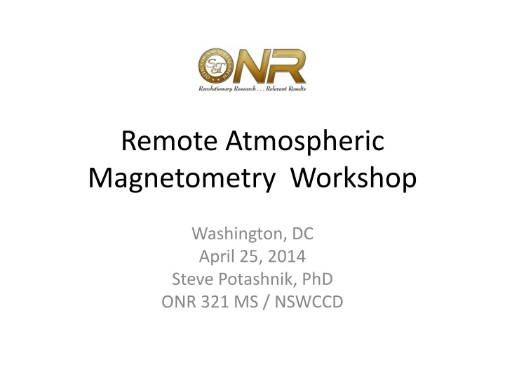 remote atmospheric magnetometry workshop