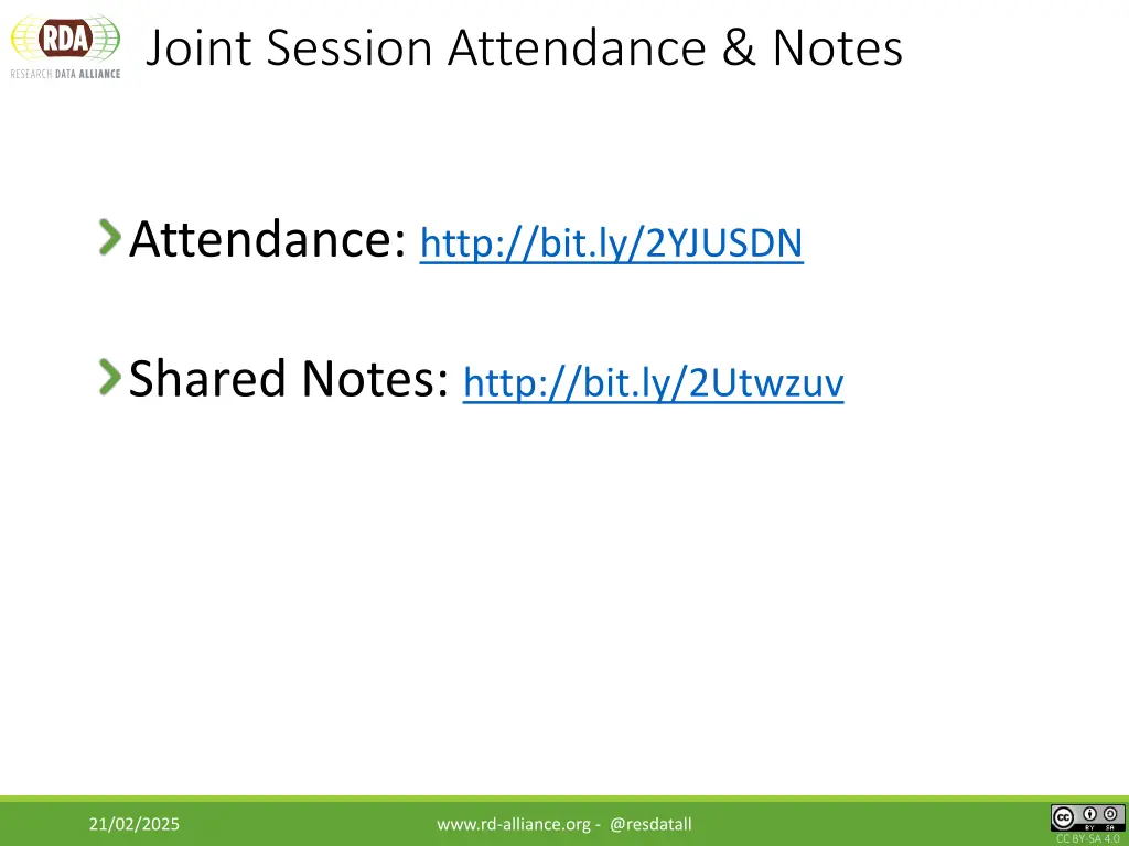 joint session attendance notes