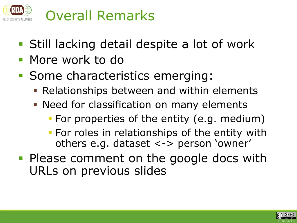 overall remarks