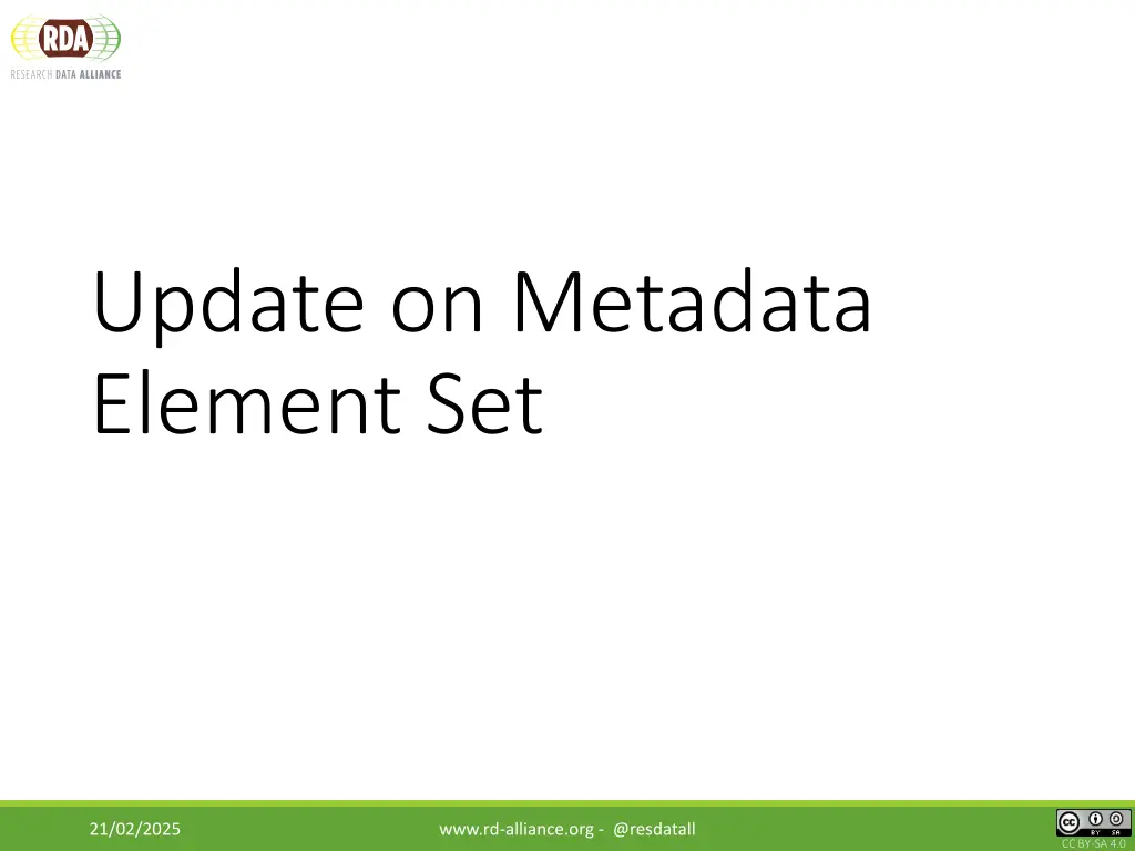 update on metadata element set