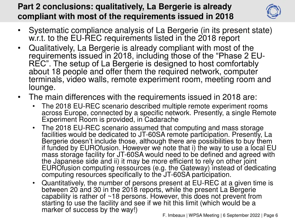 part 2 conclusions qualitatively la bergerie