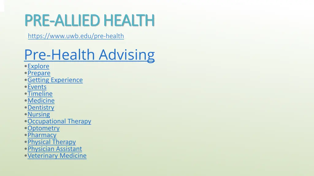 pre pre allied health allied health https