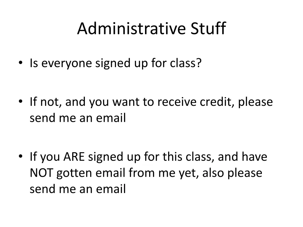 administrative stuff