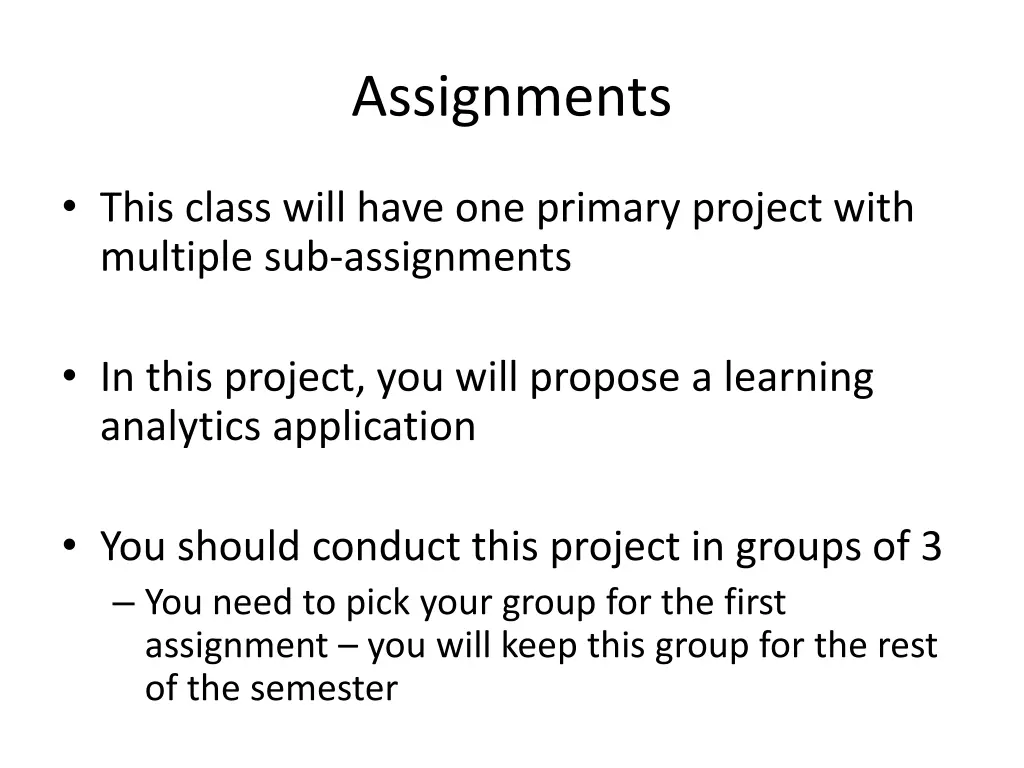 assignments