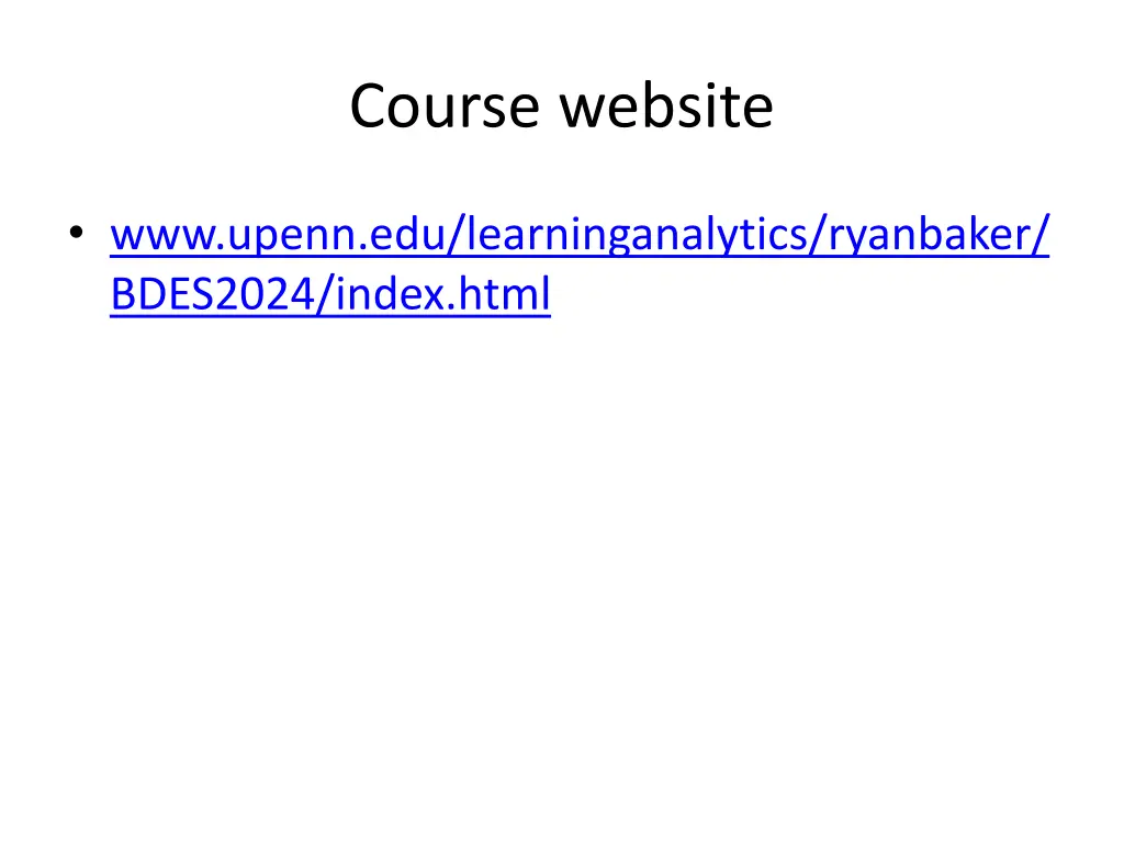 course website