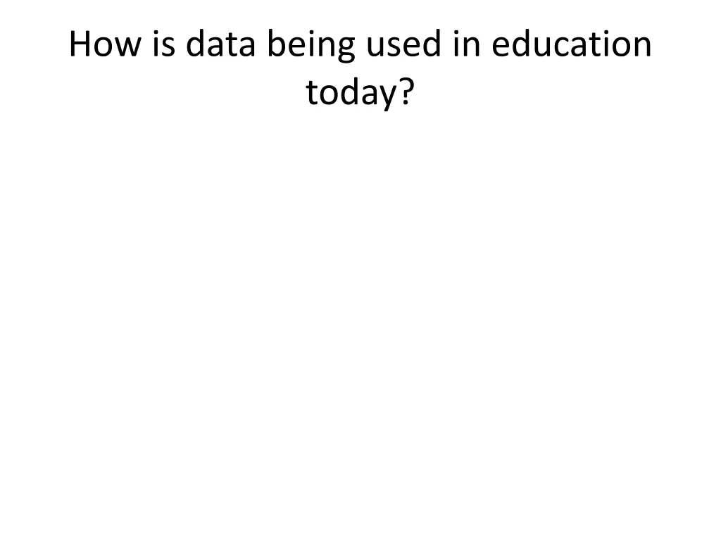 how is data being used in education today