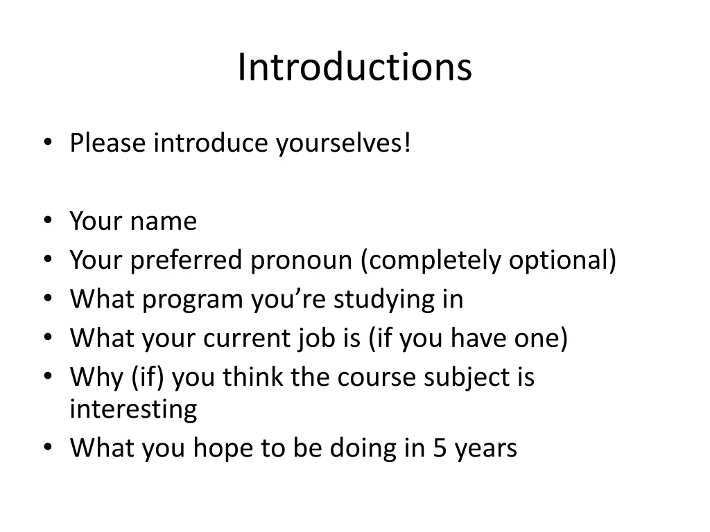 introductions