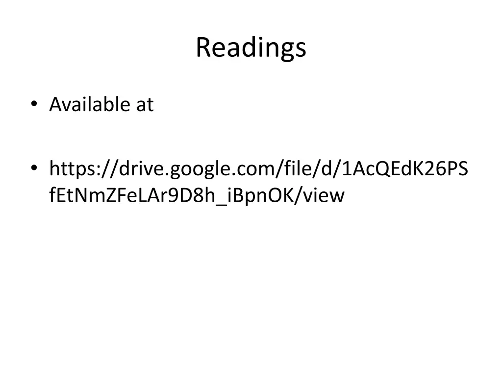 readings