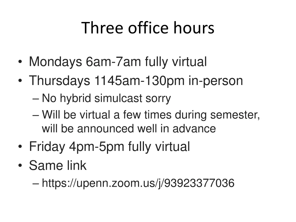 three office hours