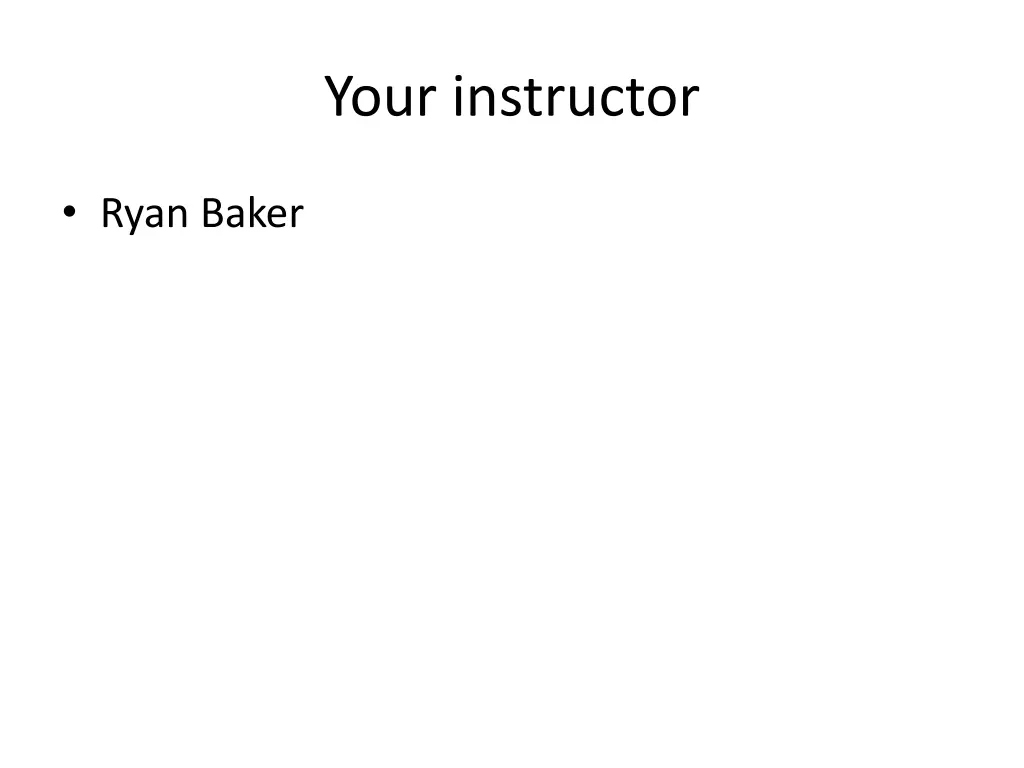 your instructor