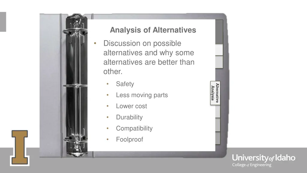 analysis of alternatives