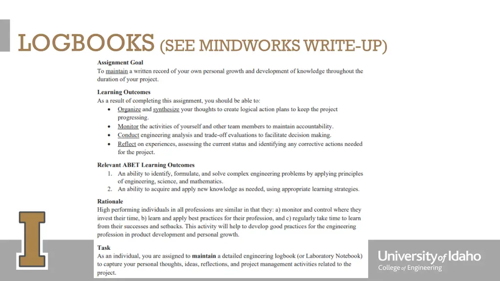 logbooks see mindworks write up