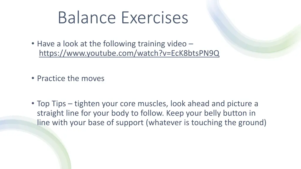 balance exercises