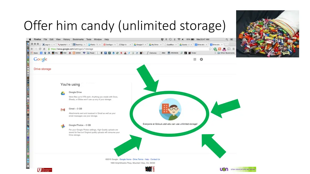 offer him candy unlimited storage