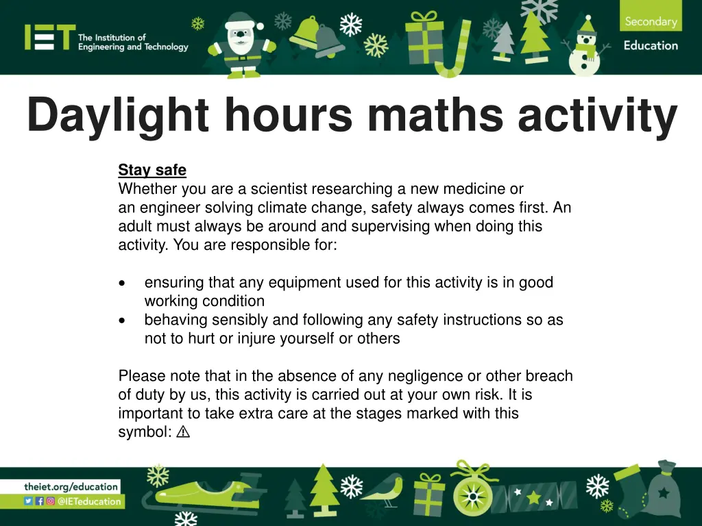 daylight hours maths activity 1