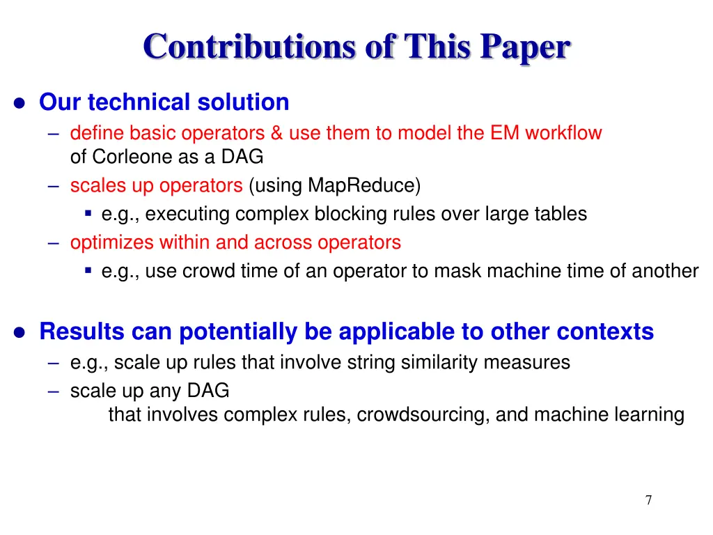 contributions of this paper 1