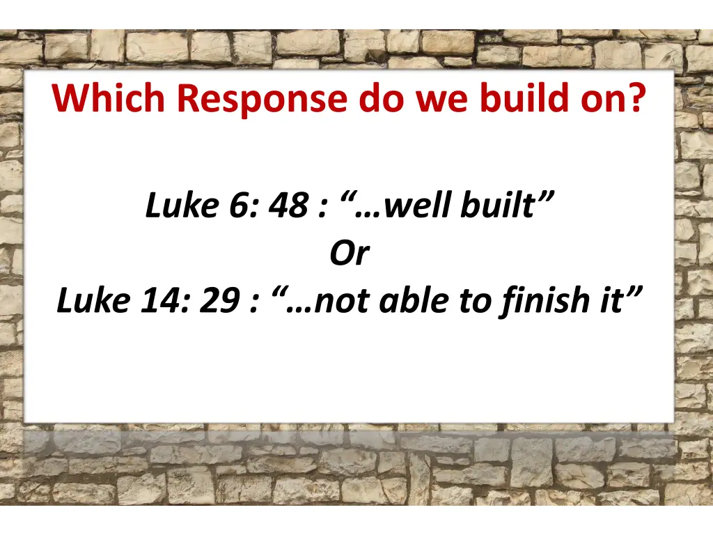 which response do we build on