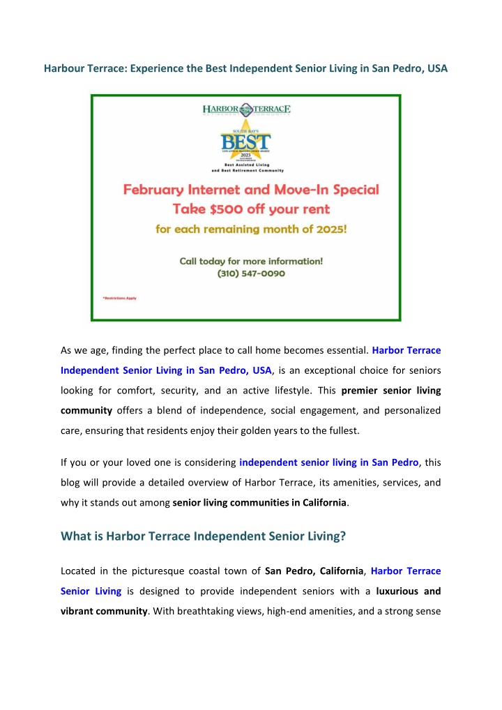 harbour terrace experience the best independent