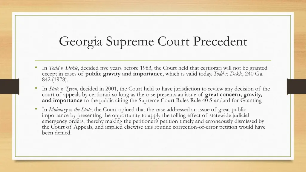 georgia supreme court precedent