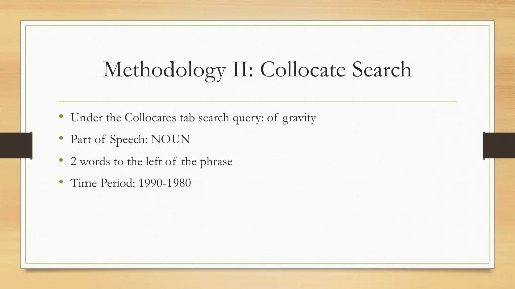 methodology ii collocate search