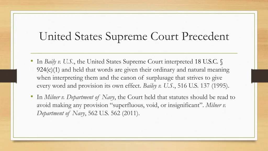 united states supreme court precedent