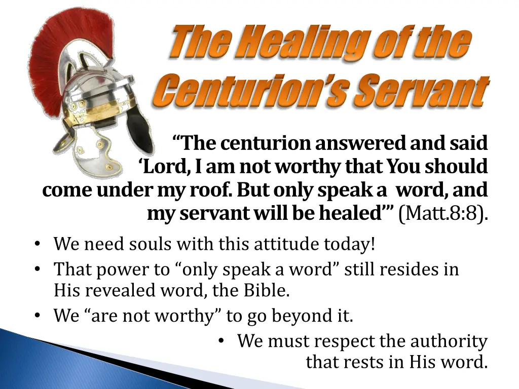 the healing of the the healing of the centurion 7