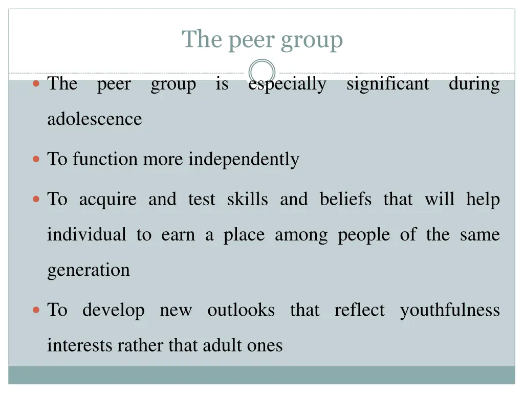 the peer group