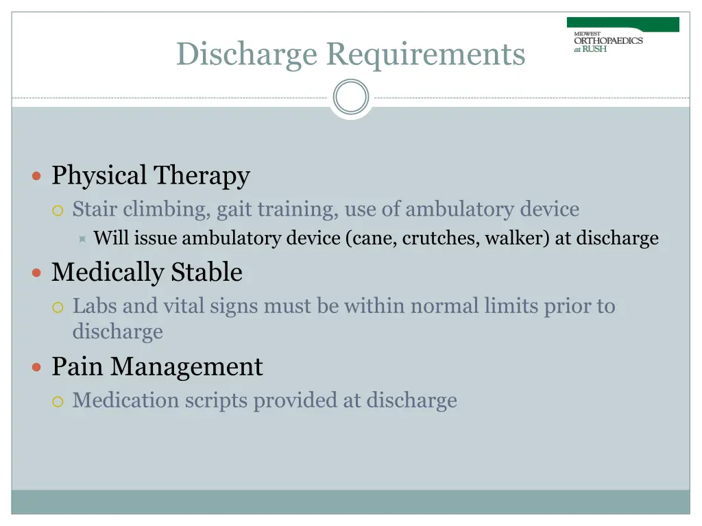 discharge requirements