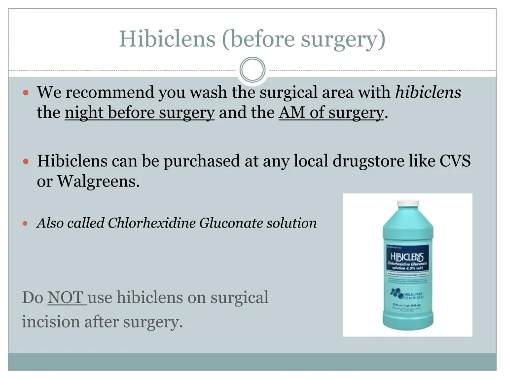 hibiclens before surgery
