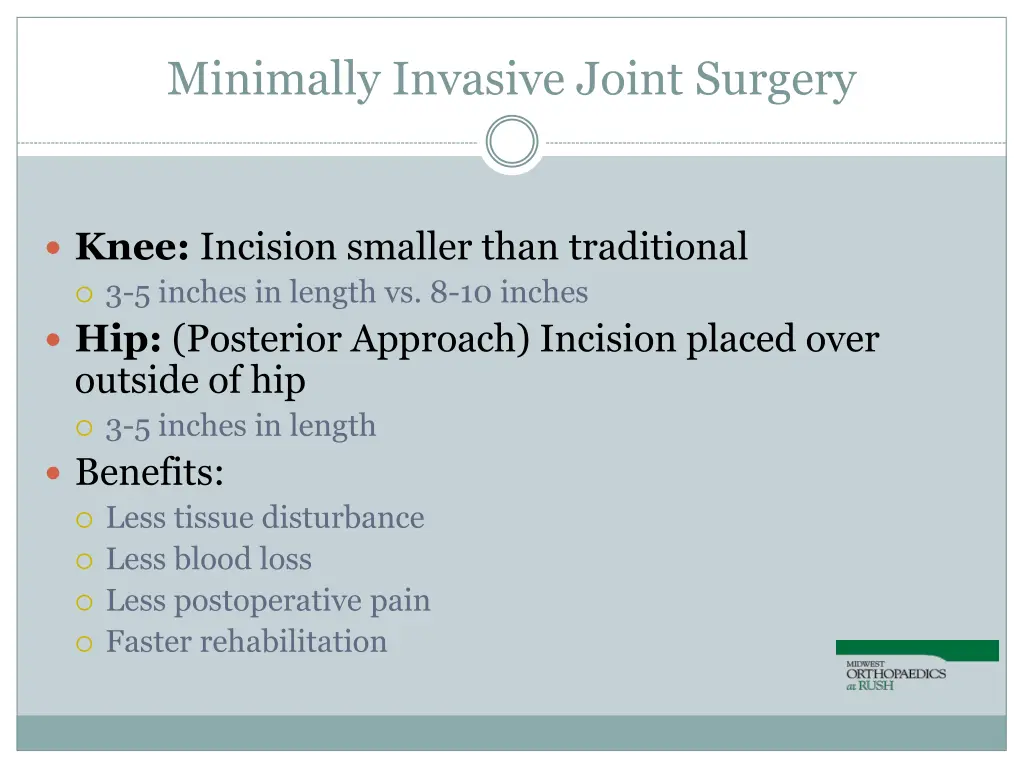 minimally invasive joint surgery