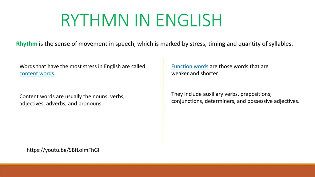 rythmn in english