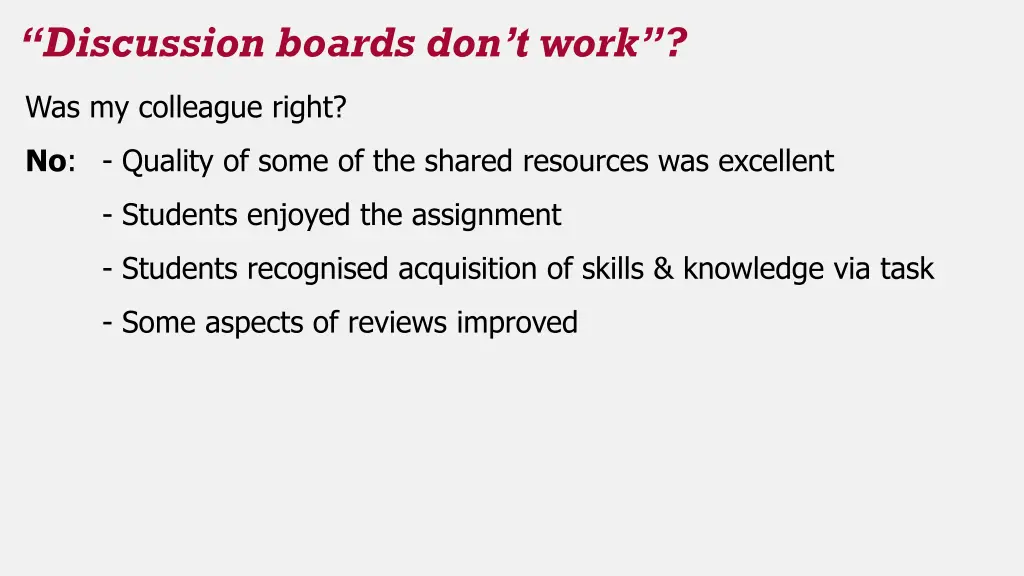 discussion boards don t work 1