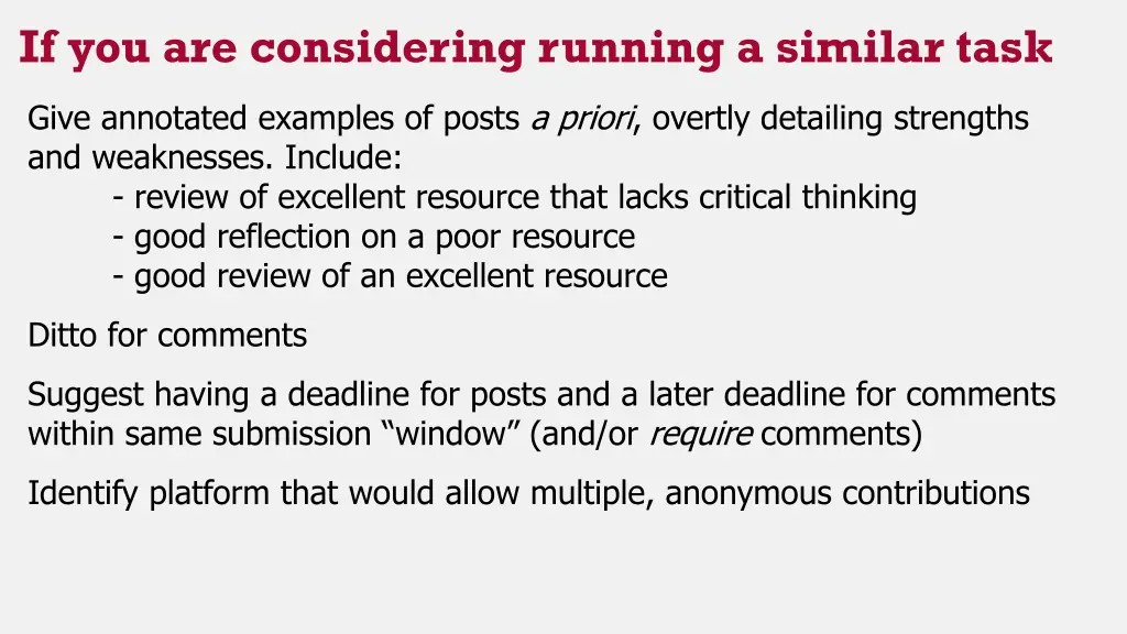 if you are considering running a similar task
